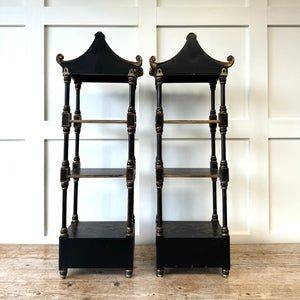 Pair of Vintage Chinoiserie Pagoda Shelves