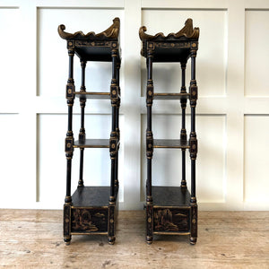 Pair of Vintage Chinoiserie Pagoda Shelves