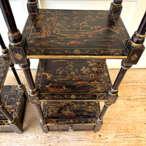 Pair of Vintage Chinoiserie Pagoda Shelves