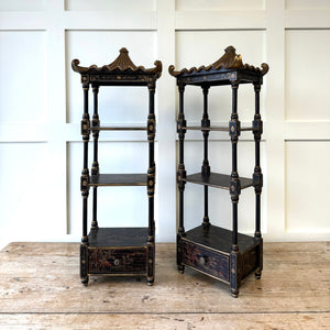 Pair of Vintage Chinoiserie Pagoda Shelves