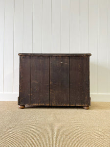 A Delightful Chip Carved English Pine Chest of Drawers Dresser with Glass Knobs c1890