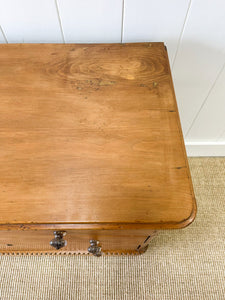 A Delightful Chip Carved English Pine Chest of Drawers Dresser with Glass Knobs c1890