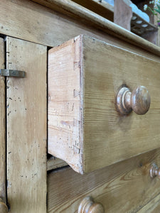 A Large 19th Century Pine Welsh Dresser or Cupboard