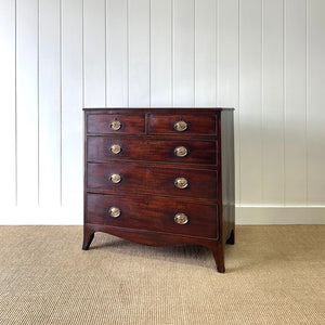 A English Mahogany Chest of Drawers with Oval Brass Hardware