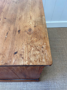 Antique English Pine Pedestal Desk c1890