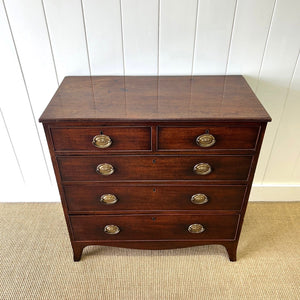 A English Mahogany Chest of Drawers with Oval Brass Hardware