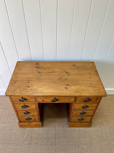 Antique English Pine Pedestal Desk c1890