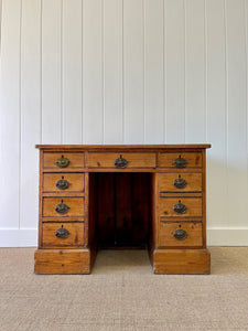 Antique English Pine Pedestal Desk c1890