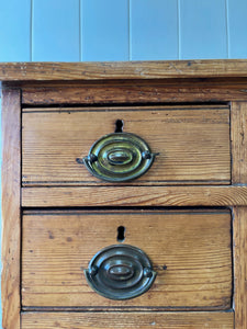 Antique English Pine Pedestal Desk c1890