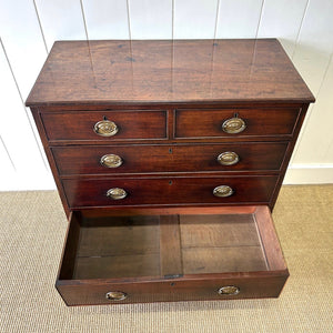 A English Mahogany Chest of Drawers with Oval Brass Hardware