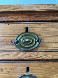 Antique English Pine Pedestal Desk c1890