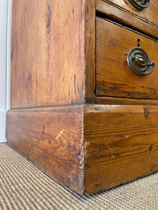 Antique English Pine Pedestal Desk c1890