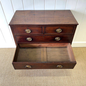 A English Mahogany Chest of Drawers with Oval Brass Hardware