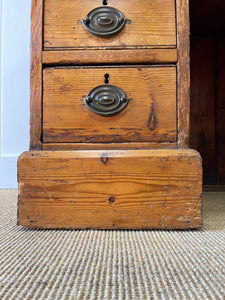 Antique English Pine Pedestal Desk c1890