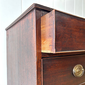 A English Mahogany Chest of Drawers with Oval Brass Hardware