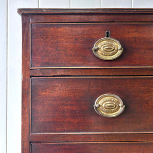 A English Mahogany Chest of Drawers with Oval Brass Hardware