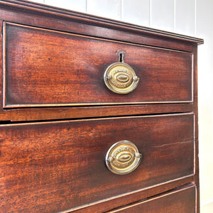 A English Mahogany Chest of Drawers with Oval Brass Hardware