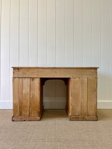 Antique English Pine Pedestal Desk c1890