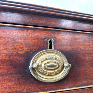 A English Mahogany Chest of Drawers with Oval Brass Hardware