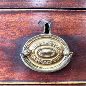 A English Mahogany Chest of Drawers with Oval Brass Hardware