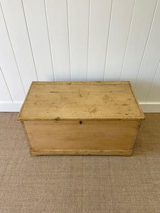 An English Pine Blanket Box or Small Low Coffee Table With Iron Handles c1850