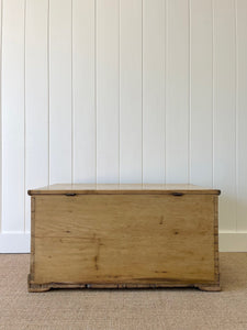 An English Pine Blanket Box or Small Low Coffee Table With Iron Handles c1850