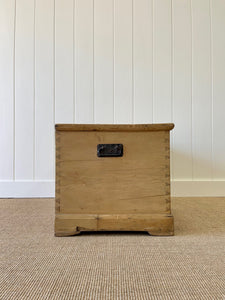 An English Pine Blanket Box or Small Low Coffee Table With Iron Handles c1850