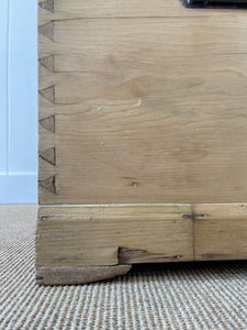 An English Pine Blanket Box or Small Low Coffee Table With Iron Handles c1850