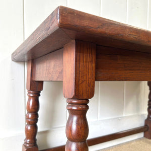 An Antique Oak Country Coffee Table or Side Table with 18th Century Delft Tile Top