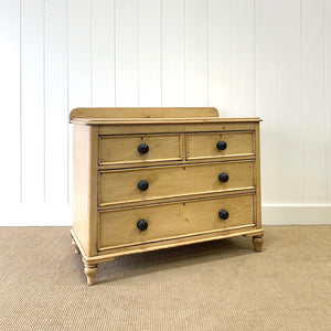 An Antique English Pine Chest of Drawers Dresser with Gallery