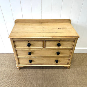 An Antique English Pine Chest of Drawers Dresser with Gallery