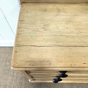 An Antique English Pine Chest of Drawers Dresser with Gallery