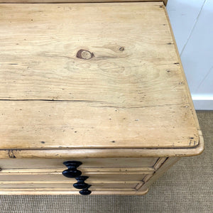 An Antique English Pine Chest of Drawers Dresser with Gallery