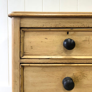 An Antique English Pine Chest of Drawers Dresser with Gallery