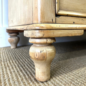 An Antique English Pine Chest of Drawers Dresser with Gallery