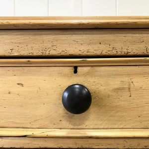 An Antique English Pine Chest of Drawers Dresser with Gallery