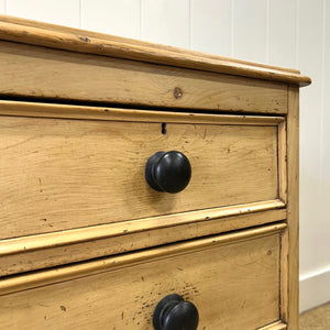 An Antique English Pine Chest of Drawers Dresser with Gallery