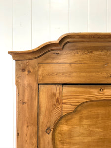 A Pine Wardrobe or Linen Press c1890