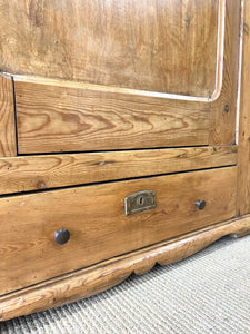 A Pine Wardrobe or Linen Press c1890