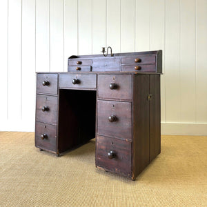 An English 19thC Pine Rent Collector's Desk