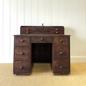 An English 19thC Pine Rent Collector's Desk