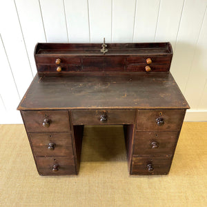 An English 19thC Pine Rent Collector's Desk