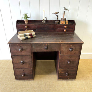 An English 19thC Pine Rent Collector's Desk