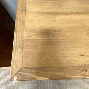 A Charming Pair of English Pine Nightstands with Bracket Feet