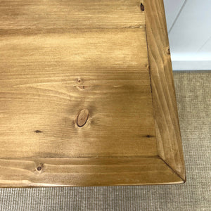 A Charming Pair of English Pine Nightstands with Bracket Feet