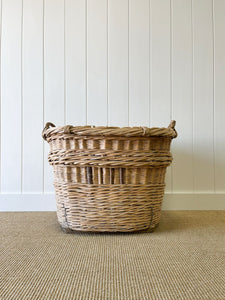 A Large Antique French Harvest Basket