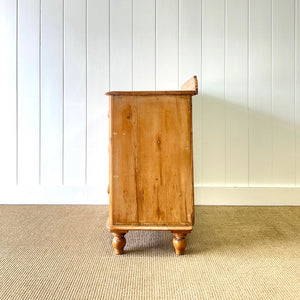 An Antique English Pine Chest of Drawers Dresser Tulip Feet c1890