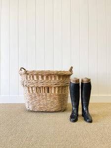 A Large Antique French Harvest Basket