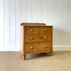 An Antique English Pine Chest of Drawers Dresser Tulip Feet c1890