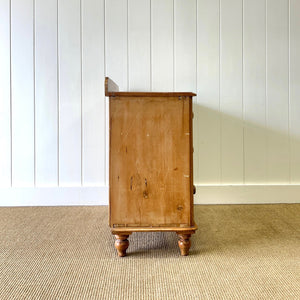 An Antique English Pine Chest of Drawers Dresser Tulip Feet c1890